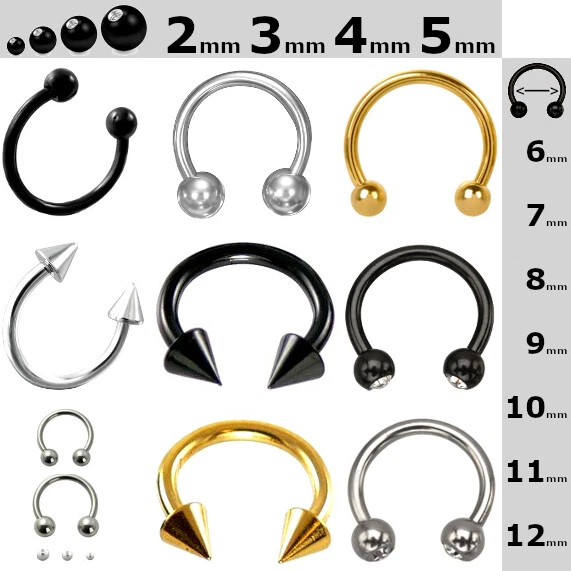 Circular Barbell Hufeisen Lippenpiercing Nasenpiercing Septum Madonna Helix - Bild 1 von 1