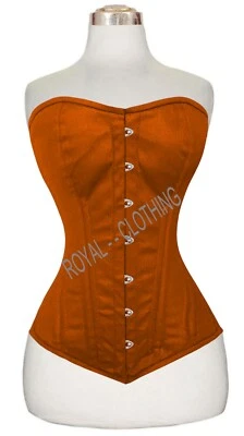 Double Steel Boned Heavy Duty Long Overbust waist Trainer Cotton Corset 8555 - Image 1 of 3