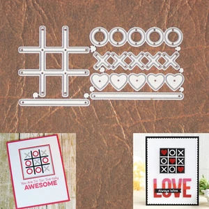 XOXO Tic-Tac-Toe Game w Hearts Cutting Dies – Love Valentine’s Day - Picture 1 of 5