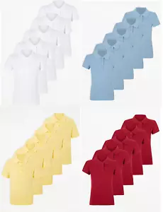 Niñas 5 Cuello Vieira Escuela Polo PE Prendas para el torso Rojo Amarillo Azul Blanco - Imagen 1 de 5