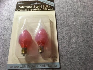 Darice pink Swirl Bulbs Silicone 5 watt Candle Light Lamp Bulb 2 pack - Picture 1 of 1