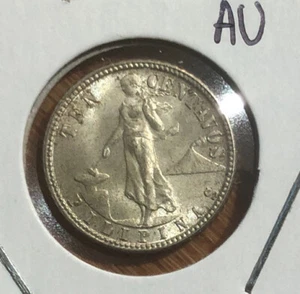 1944D Philippines-U.S Administration 10 centavos Silver Coin-KM#181 - Picture 1 of 4
