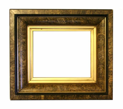  Marco de fotos victoriano, imitación de mármol y hoja de oro, vidrio incluido Foto 1 de 4