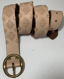 Lucky Brand Woven Leather Belt Large Layered Light Tan Boho Western Coastal - Picture 1 of 7