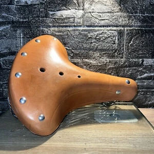 Classic Bicycle Seat Buffalo Leather Bike Seat for Outdoor Riding Comfortable - Picture 1 of 7