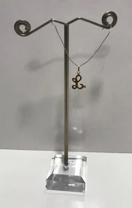 14K Gelbgold Buchstabe "L" Initiale Name Diamant zierlicher Charm Anhänger - Bild 1 von 11