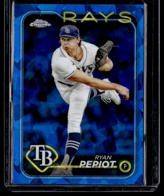 2024 Topps Chrome Sapphire Ryan Pepiot Tampa Bay Rays #411 - Image 1 of 2