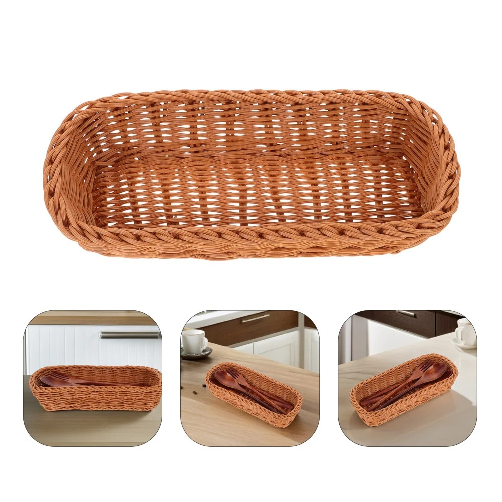 Cabilock 2x Weiden-Besteckkorb Aus Rattan – Rechteckiger Utensilienhalter Für Küche & Esstisch