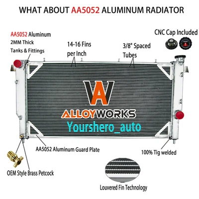 4-Row Radiator Fit 1994-2002 1998 1999 Dodge Ram 2500 3500 5.9L L6 Turbo Diesel Foto 1 de 4