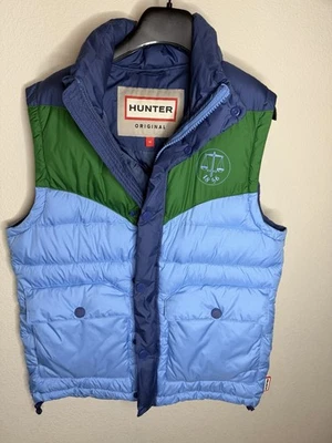 Hunter Original Men’s Medium Colorblock Puffer Vest Blue Green - Image 1 of 4
