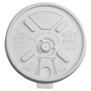 Dart 16FTL Vented Foam Lids for 16-24 oz Foam Cups, Lift n' Lock Lid - Picture 1 of 2