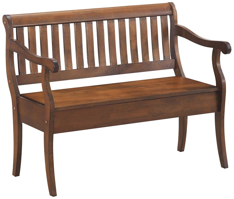 Veranda 42 1/2" Wide Elm Stain Wood Storage Bench - Image 1 of 1