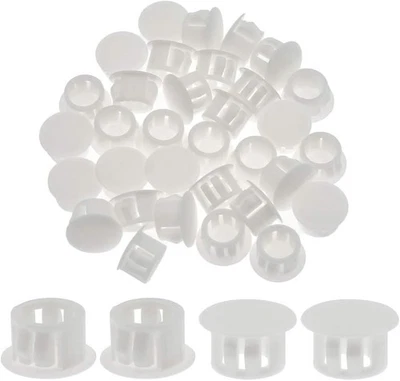 30 piezas tapones de plástico tipo empotrado de 13 mm (1/2") con orificio blanco (1/2),  Foto 1 de 4