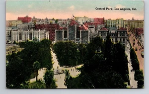 Postal antigua de recuerdo vintage de Los Ángeles CA-California, Central Park - Imagen 1 de 2
