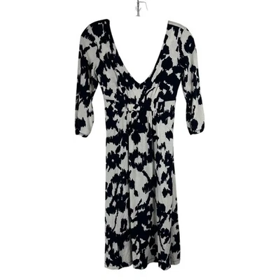 CAbi Everybody Jersey Knit Dress Size XS Blue White Print Low Back Style 110 - Image 1 of 4