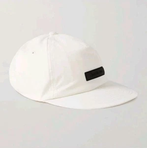 FEAR OF GOD ESSENTIALS Logo Appliquéd Shell Baseball Cap,S/M, White/Cloud Dance. - Picture 1 of 8