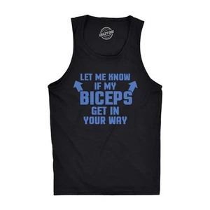 Camiseta sin mangas Let Me Know If My Biceps Get In The Way divertida entrenamiento - Imagen 1 de 7
