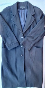 Donny Brook 100% Wool Full Length Three Button Black Coat Womens Size 20W - Picture 1 of 8