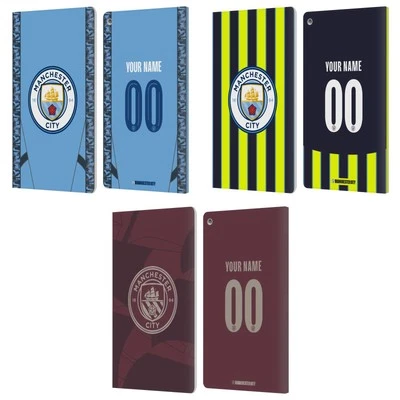 CUSTOM MANCHESTER CITY FC 2024/25 BADGE KIT LEATHER BOOK CASE FOR AMAZON FIRE - Image 1 of 4