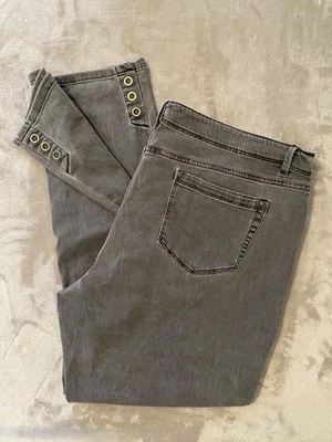 J.Jill Denim Jeans Womens 18 Gray Authentic Fit Slim Ankle Stretch Snap Hem - Image 1 of 4