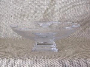 WATERFORD Crystal Metropolitan Pedestal Bowl ~ 9 3/4" Round ~ Square Base ~ MCM - Picture 1 of 10