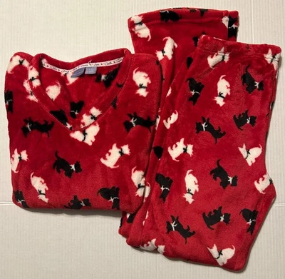 Juego de Pijamas Laura Scott Pijamas Scotty Dogs Pequeño S Nuevo 2 Piezas Rojo Suave Envío Rápido Foto 1 de 4