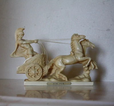 Vintage Ben Hur A Santini Italy Alabaster Resin Sculpture Figure Signed - Image 1 of 4