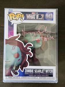Elizabeth Olsen Signed FUNKO POP! MARVEL ZOMBIE SCARLET WITCH 943 autograph - Picture 1 of 9