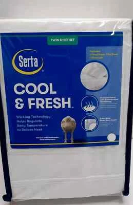 3 шт. Twin Serta Cool & Fresh 1 плоская простыня на резинке и 1 стандартная наволочка - Изображение 1 из 3