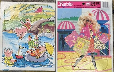 Rompecabezas vintage 1990 Barbie y 1976 Playskool buen estado edades 3-7  Foto 1 de 3