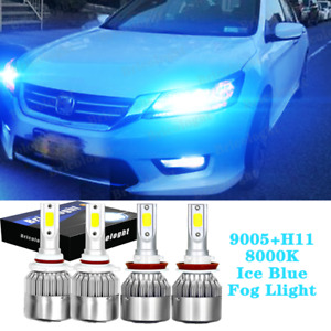 For Honda Accord Sport 2017-2016 8000K Ice Blue LED Headlight Bulbs Hi/Low Beam