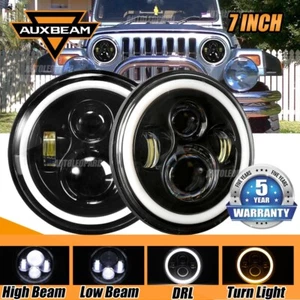 Pair 7 inch Headlight DRL Turn Signal Lights For Jeep Wrangler CJ JK LJ 1997-17 - Picture 1 of 12