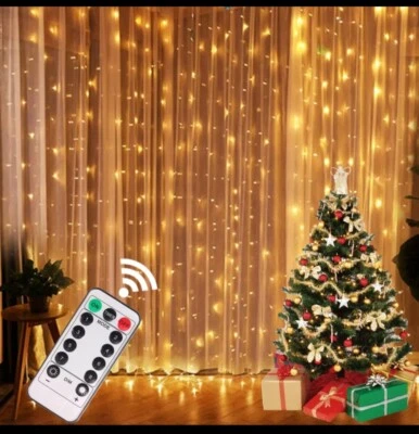 Guirnalda Cortina Luz Navidad LED RGB Blanco Frío, Blanco Cálido USB Foto 1 de 4