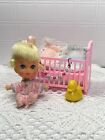 Mattel 1965 Liddle Kiddle Baby Diddle Rare W Beads, Crib, Blanket, Pillow & Duck