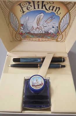 Pelikan-Schreibset mit Füller, Kugelschreiber und Tinte Mit Namensgravur in OVP - Bild 1 von 4