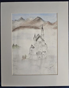 Original C Jenkins Art Work Drawing Pencil Signed Matted Unframed 13" x 16" - Picture 1 of 4