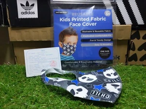 Face Masks Washable Reusable elasticated children Kids Face Covering Skull Chill - Picture 1 of 6