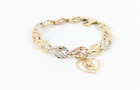 Beverly Hills Gold 14k Yellow Gold Fancy Link Womens Bracelet 7" w/Rose pendant