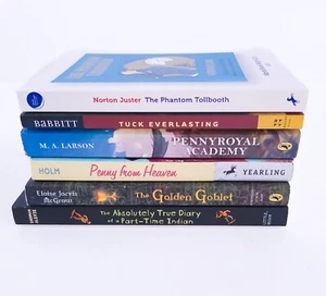 Lot of 6 Middle Grade Books Tuck Everlasting Phantom Tollbooth Homeschool - Imagen 1 de 10