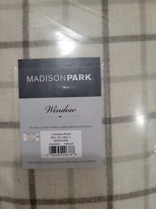 Madison Park Anaheim 50 breit x 95 lang - 1 Fensterplatte NATUR KARIERT - NAGELNEU - Bild 1 von 4