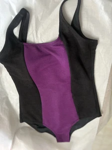 Womens Swimsuit "Sporti" Sz 14 Slimming black/purple one piece, - Picture 1 of 4