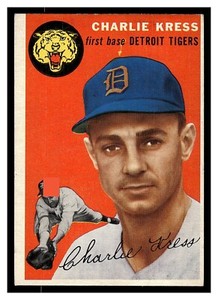 1954 TOPPS CHARLIE KRESS #219 ROOKIE CARD DETROIT TIGERS MID HIGHER GRADE