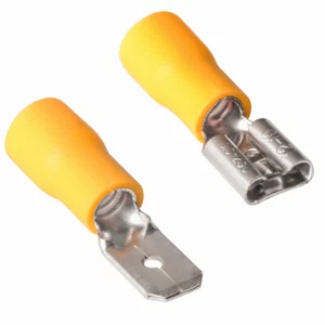 100pcs Male Female Quick disconnects Vinyl Insulated Spade Wire Connector 6.3mm - Picture 1 of 8