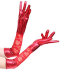 Women Lace Long Leather Gloves Sexy Mittens Adults Clubwear Party Accessories