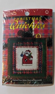 NUEVO Navidad Quickies ADORNO DE SANTA Pequeño Contado Punto de Cruz Kit CLAUS Foto 1 de 2