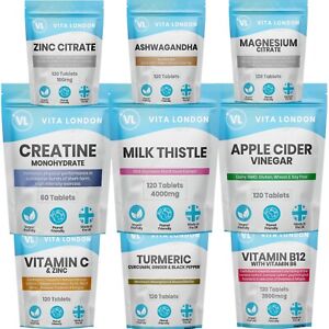 Vita London - Vitamins Minerals Supplements High Strength Vegan Tablets Capsules