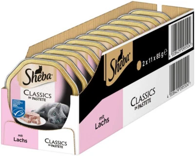 Sheba Classics in Pastete Lachs Katzenfutter Nassfutter Adult Schälchen 22 x 85g - Bild 1 von 4