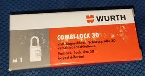 Wurth Burg Wachter Kombischloss 80 Vorhängeschloss Messing 30mm Kombischloss Reiseschloss - Bild 1 von 4