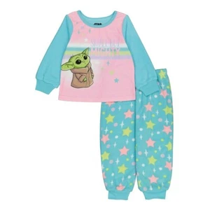 Toddler Girl Baby Yoda Pajamas Set Pants Mandalorian Star War 3T 4T 5T - Picture 1 of 2