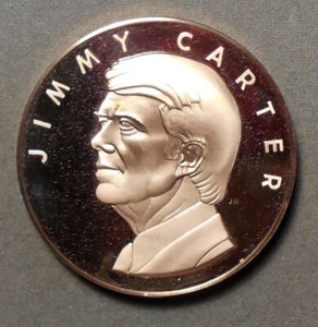 Jimmy Carter offizielle Eröffnungsmedaille, 1977, Bronze, 2 3⁄4"" Durchmesser, Proof. - Bild 1 von 2